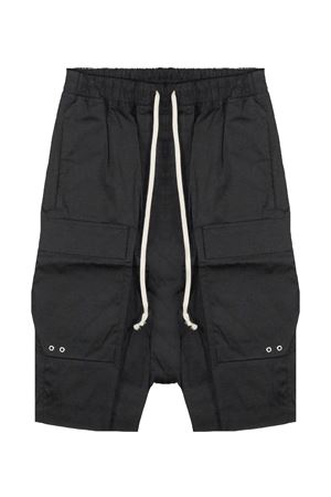 Pantaloncini cargo in cotone nero RICK OWENS | RU01F2389TE09
